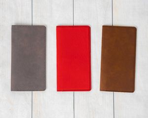 Funda para Chequera de Cuero Liso de Fábrica Directa, Fundas para Chequera de Cuero Genuino con 2 Bolsillos, Porta Cheques Impermeable, Precio - Product Image 6