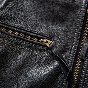Chaqueta de Motociclista de Cuero Clásica Personalizada para Hombre, Logotipo OEM, Estilo Biker Premium, Prenda Exterior de Cuero Duradera y a la Moda - Product Image 5