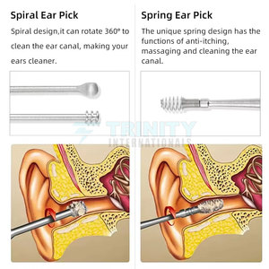 8-Piece Ear Wax <b>Remover</b> Set Stainless Steel Ear Pick Tools with Storage <b>Box</b> Beauty & Personal Care Kit - Product Image 5
