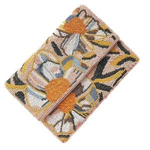 Sac à bandoulière en coton fait main brodé de fleurs et perlé, couleurs mélangées, forme carrée, style indien, pour femme, produit promotionnel - Product Image 3