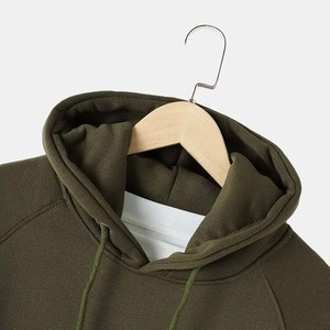 Sweat-shirt à capuche en molleton vert menthe pour homme, couleur unie, coupe classique, en coton, avec poche, séchage rapide, respirant, pour l'hiver - Product Image 5