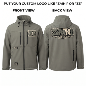 เสื้อแจ็คเก็ต ZAINI 220 กรัม พรีเมียม โพลีเอสเตอร์ สแปนเด็กซ์ ซอฟต์เชลล์ สีเทา แบบมีซิปเต็มตัว มีฮู้ด เป็นมิตรกับสิ่งแวดล้อม สำหรับผู้ชาย ฤดูใบไม้ร่วง เหมาะสำหรับกิจกรรมกลางแจ้งและทำงาน - Product Image 1
