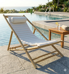 เก้าอี้ผู้บริหารพับได้ไม้ไผ่สไตล์โมเดิร์นขายส่ง และชุดโต๊ะรับประทานอาหารสำหรับวิลล่า สวน และบาร์ - Product Image 4