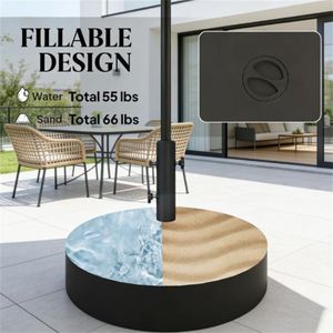Base per Ombrellone da Patio Nera, Solo Base, Supporto e Staffa per Ombrellone da Terrazzo, Essenziale per il Comfort all'Aperto - Product Image 2