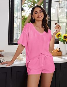 <b>Women's</b> Bamboo V-Neck T-Shirt Short Sleeve Casual Natural Soft Breathable Eco-Friendly Lightweight Print Hole Regular Fit - Product Image 5