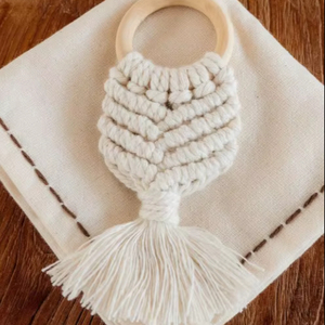 Serviettes et anneaux en macramé en coton - Product Image 1