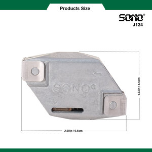 เครื่องมือรัดลวดรั้วอะลูมิเนียมอัลลอยด์สีเทา SONO J124 พร้อมตัวล็อค ขนาด 70 มม. สำหรับลวดขนาด 4.2-6.2 มม. - Product Image 4