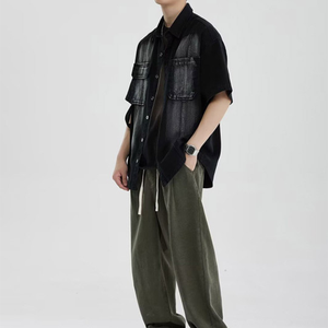 OEM <b>Mens</b> Denim Jean <b>Jacket</b> Casual Outwear Fall <b>Jacket</b> Denim Button up Coat Oversize Denim <b>Jacket</b> for <b>Men</b> acidwash fashion casual - Product Image 3