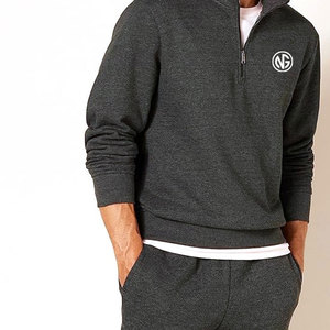 Sweat-shirts à demi-zip pour hommes en coton 100% respirant, logo personnalisé, été, séchage rapide, haute qualité - Product Image 4