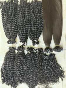 Grossistes Trame de Cheveux Humains Bouclés, Cheveux Humains Super Double Vague Dessinée Cheveux - Product Image 2