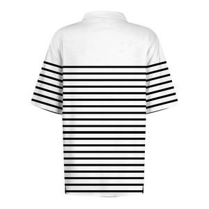Polo rayé pour femme grande taille, manches courtes, décontracté, respirant, design personnalisé, coupe classique - Product Image 4