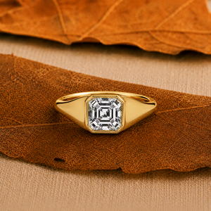 Premium 1 Carat 14K Yellow Gold Asscher Cut Lab Grown Diamond IGI Certified Engagement <b>Ring</b> Luxury Classic Style Women's <b>Wedding</b> - Product Image 1