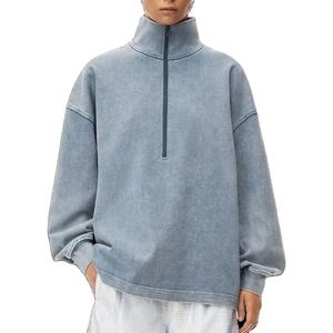 2026 Customizable <b>Zip</b> Collar Sweatshirts for <b>Men</b> Oversized Hoodie With <b>Quarter</b> Zipper Neck Printed <b>Fleece</b> - Product Image 6