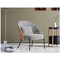 Silla Eamy de Marca Destacada con Respaldo de Madera Contrachapada y Patas de Acero con Recubrimiento en Polvo, Sillón para Sala de Estar OEM, Asiento Individual al por Mayor