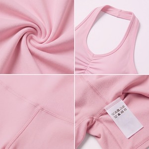 Pink Halter Neck Quarter-Zip Yoga Set High Waist Shorts Crop <b>Top</b> Spandex <b>Zipper</b> Closure Quick Dry Seamless 2-Piece - Product Image 4