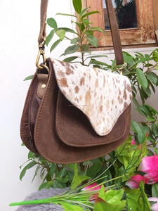 Bolso de piel de vaca natural Pelo occidental en cuero de piel de vaca Bolso bandolera Monedero multiusos - Product Image 3