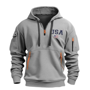 Moda Zip Up Hoodies con bordado Drop Shoulder 380 GSM Mezcla de algodón - Product Image 3