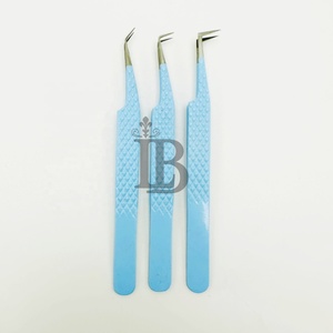 แหนบต่อขนตาคุณภาพสูงรุ่นใหม่ สแตนเลสสตีล สีฟ้าสดใส โค้งงอ 90 องศา - Product Image 4