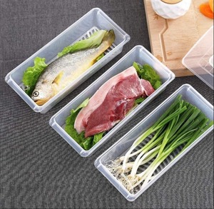 Boîte de rangement rectangulaire transparente en PP pour réfrigérateur avec plateau de drainage et couvercle hermétique pour cuisine, congélateur et garde-manger - Product Image 4