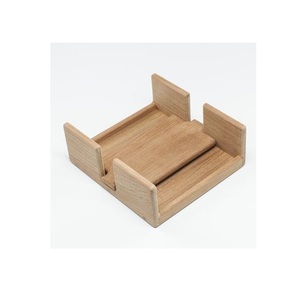 Organizador de pañuelos de madera moderno, hecho a mano, ecológico, duradero, multiusos, diseño cuadrado, acabado en madera natural - Product Image 4