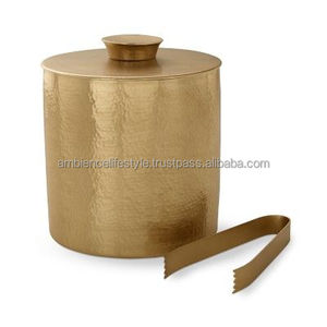 Handcrafted Metal Ice Bucket With Artistic Design Ideal For Home Decor Luxury Dining And Beverage Presentation Needs - Product Image 3