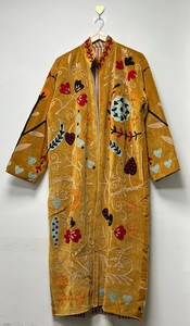 Long Velvet Suzani Jacket Elegant Ethnic Statement Outerwear Festival Wear Cotton Embroidered Eco-Friendly Breathable Floral - Product Image 5