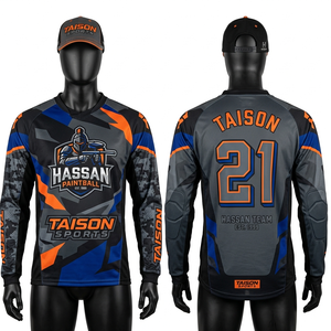 Camiseta de Paintball para Mujer, Tejido Interlock de Poliéster Premium, 180 GSM, Transpirable, Resistente, Diseño de Paneles Gris y Negro, Logotipo Personalizado - Product Image 3
