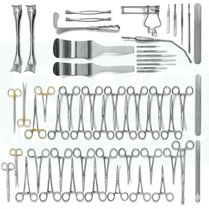 Juego de Laparotomía Básica Manual T/C de 104 Piezas - Kit de Instrumentos de Cirugía Abdominal Profesional de Acero Inoxidable - Product Image 1