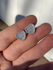 925 Sterling <b>Silver</b> 925 Earrings Iced Out VVS Moissanite Diamond <b>Studs</b> for Women Earrings Jewelry Gift Indian Supplier - Product Image 4