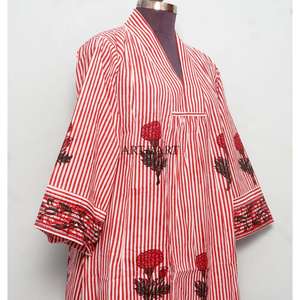 Vestido Maxi de Algodón para Mujer, Hermoso, Cómodo, Ecológico, Transpirable, Cuello en V, Manga Larga, Corte Holgado, Estampado Floral, Estilo Vintage - Product Image 5