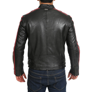 Customized 100% <b>Real</b> <b>Leather</b> Motorcycle <b>Jacket</b> – High Quality Pakistan Winter <b>Jacket</b> for Men with Straps, Wholesale Price - Product Image 3