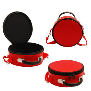 Red Leather Masonic Cap Case with Strap-Lightweight Zipper Closure - Product Image 1