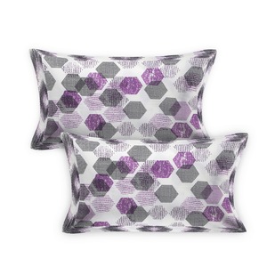 Ensemble de housse de couette à imprimé floral classique moderne, 7 pièces, pur coton, 400TC, violet, noir, blanc, décoration intérieure - Product Image 2