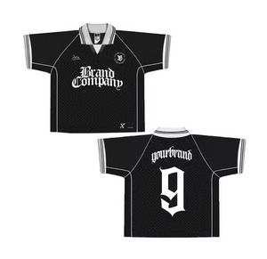 Camiseta de Fútbol Retro Personalizada para Hombre, Estilo Urbano, Hombros Caídos, Corte Regular, Tejido de Punto, Impresión Serigráfica - Product Image 4