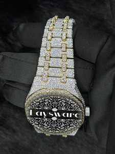 Luxury Stainless Steel VVS Moissanite Analog Glass Sapphire Crystal Mechanical Unisex Wrist Watch Design - Product Image 6