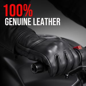 Guantes de Motociclista de Cuero Genuino OEM, Guantes de Carreras de Motocicleta con Protección en los Nudillos, Fabricante - Product Image 2