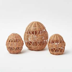 Set of handcrafted rattan eggs holiday table centerpieces easter egg for decor accessories - Product Image 3