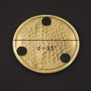 Artisan Hammered Brass <b>Coaster</b> Set Handcrafted Round <b>Drink</b> <b>Coasters</b> Heat Resistant Table Protector Luxury Entertaining Gift - Product Image 3