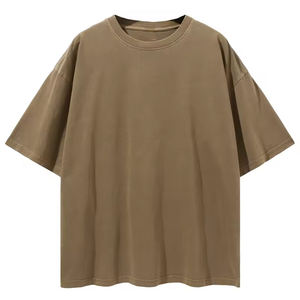 Camiseta de Algodón Tejido con Lavado Ácido, con Etiquetas y Logotipo Personalizado, Estilo Oversize para Hombre, Ropa Urbana Transpirable y Ecológica, Fabricante Mayorista - Product Image 4