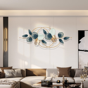 Gold Green Metal <b>Leaves</b> <b>Wall</b> <b>Decor</b> Botanical Plant Inspired <b>Wall</b> Sculpture for Living Room Bedroom Entryway Modern Home Accent - Product Image 5