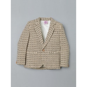 Blazer à carreaux beige formel pour garçons - Product Image 1