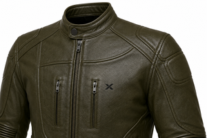 Chaqueta de Motocicleta de Cuero Reforzada |   Cognac de Oliva Negra |   Fabricante OEM ODM |   Diseño de Calidad Premium |   Ropa de Carreras |   Logotipo X | - Product Image 4