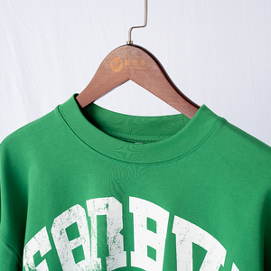 Green Oversized Long Sleeve Thermal T Shirt Men Breathable Knitted Streetwear Crew Neck Front Graphic <b>Tee</b> - Product Image 3
