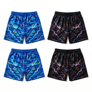 Fluid <b>Marble</b> <b>Mesh</b> Shorts | Teal Green and Soft Silver Gray Liquid Wave Printed Gym Shorts for Streetwear - Product Image 2