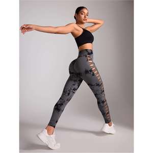 Leggings de yoga taille haute en coton pour femmes, imprimés, avec logo personnalisé, doux, grandes tailles, meilleur prix - Product Image 2