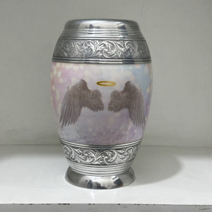 <b>Top</b> Trending American Style Aluminium Engraved Painted Cremation Urns <b>for</b> Adult Human Ashes 10" Inch 200-220 Cubic Inch Capacity - Product Image 6