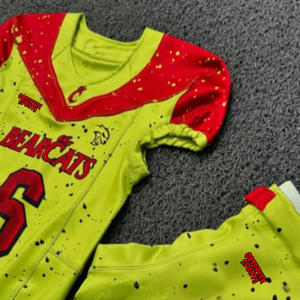 Uniformes de football américain personnalisés respirants à manches courtes imprimés NCAAA Sublimation 100% polyester Séchage rapide Anti-bactérien - Product Image 2