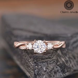 Charm_Jewells IGI Certified 3 GM <b>Silver</b> 18K Gold Plated Cushion Cut Moissanite Eternity <b>Band</b> <b>Ring</b> Prong Setting Women's <b>Ring</b> - Product Image 2
