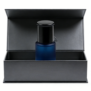 Caja de Regalo Magnética Negra y Dorada de Lujo para Perfume de Hombre con Logotipo Personalizado, Laminado Mate, Grabado en Relieve y Reciclable - Product Image 2