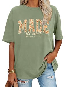 T-shirts pour femmes à col rond, imprimés graphiques DTF, 100% coton, t-shirts graphiques, t-shirts d'été, manches courtes, amples et confortables - Product Image 3